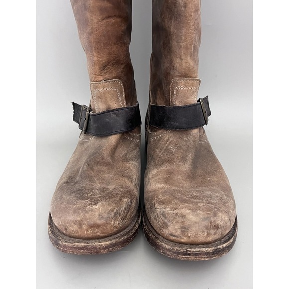 FREEBIRD Steven Crosby CRSBY Distressed Brown MOTO Engineer Western BOOTS Wmn 10 - Picture 10 of 12